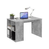 bureau avec étagères  bureau d'ordinateur bureau informatique latérales 117x73x75 cm couleur béton meuble pro frco89771