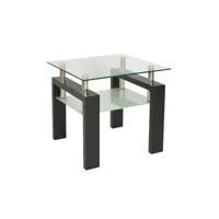 table basse d'appoint - lisa d - 60 x 60 x 55 cm - couleur chêne wengé