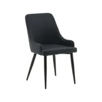 chaise en acier et tissu noir plaza