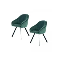 lot de 2 fauteuils fait main ane vert 59x56 en polyester doux et soyeux