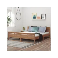 lit adulte contemporain  cadre de lit bois de teck massif 180x200 cm
