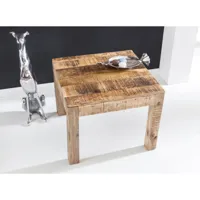 finebuy table basse bois massif mango table de salon 60 x 47 x 60 cm  table d'appoint carré style maison de campagne  meubles en bois naturel  table en bois massif meubles en bois massif