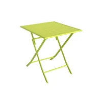 table pliante carée vert anis mat