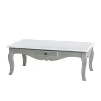 table a café en bois blanc gris 110x60x40 cm