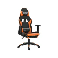 vidaxl chaise de jeu de massage et repose-pied noir orange similicuir