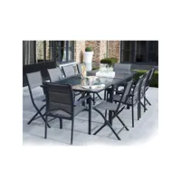 ensemble table et chaises de jardin modulo 8 places gris w_600015