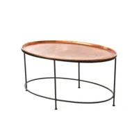 table basse ovale cuivre
