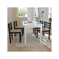 lot de 4 chaises  chaises de salle à manger chaise de cuisine  marron hévéa solide et velours meuble pro frco97328