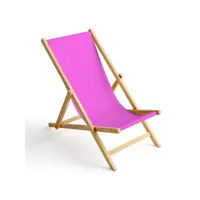 chaise longue pliable en bois fauteuil de plage pliant en hetre classique lit de plage rose 1 [119]