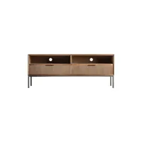 meuble tv en bois de sapin, de couleur marron, 140x44x55 cm