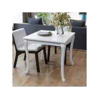 table à manger table à dîner  80 x 80 x 76 cm laquée blanche meuble pro frco88415