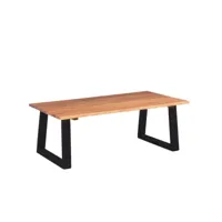 table basse table de salon  bout de canapé bois d'acacia massif 110 x 60 x 40 cm meuble pro frco18010