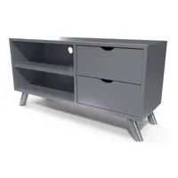 meuble tv scandinave bois viking  gris aluminium vikingtv-ga