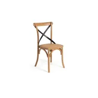 set de 2 chaises 89x52x48cm - bois d'orme.