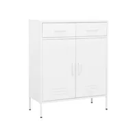 vidaxl armoire de rangement blanc 80x35x101,5 cm acier