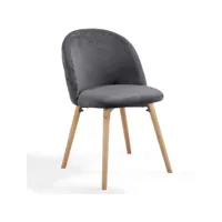 lot de 8 chaises de salle à manger en velours pieds en bois hêtre style moderne chaise scandinave pour salon chambre cuisine bureau gris helloshop26 01_0000145