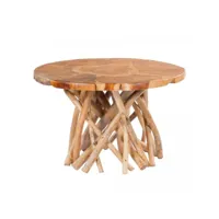 table basse fait main eni marron 60x60 en bois idéal pour une cuisine