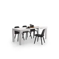 mobili fiver, table extensible cuisine, first, frêne blanc, made in italy