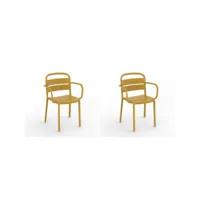 set 2 chaises como - resol - jaune - fibre de verre, polypropylène 574x535x825mm
