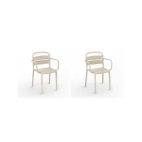 set 2 chaises como - resol - beige - fibre de verre, polypropylène 574x535x825mm