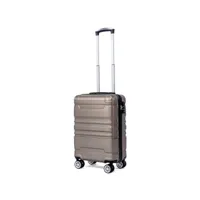 valise cabine abs avec serrure tsa et roulettes m-35x21x55 cm doré