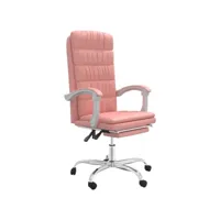 vidaxl fauteuil inclinable de bureau rose similicuir