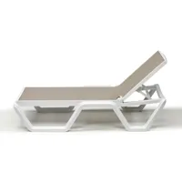 chaise longue réglable vela scab avec roues blanches et gris tourterelle