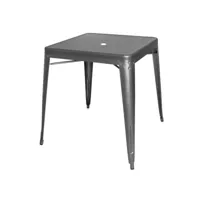 table carrée en acier gris métallisé 668mm - bolero bistro -  - acier galvanisé 668x668x765mm