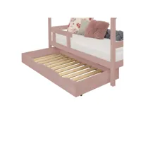 tiroir de lit 120 x 200 avec sommier buddy - rose pastel #ds
