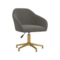chaise pivotante de bureau gris foncé velours 9
