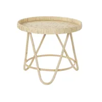 table d'appoint ronde en bambou coloris naturel - diamètre  60 x hauteur 52  cm