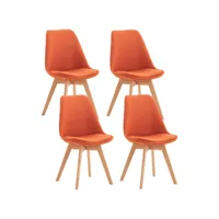 lot de 4 chaises de cuisine linares , orange/tissu