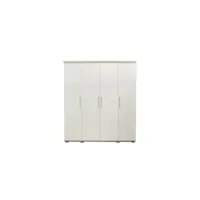 armoire, garde-robe, collection tom, 4 portes 160 cm, penderie intégrée coloris blanc