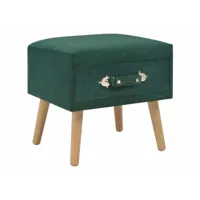 table de nuit chevet commode armoire meuble chambre vert 40x35x40 cm velours helloshop26 1402111