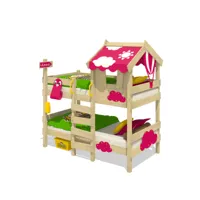 wickey lit mezzanine en bois crazy daisy lit superposé pour enfants 630825