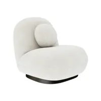 fauteuil en bouclette fausse fourrure tapissée - boucles blanches - larry blanc