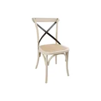 chaise bistro avec dossier croisé sable - lot de 2 -  - bois
