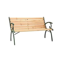 banc de jardin  banc d'extérieur banquette 123 cm fonte et bois de sapin massif meuble pro frco16395