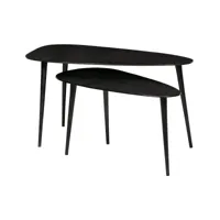 triangle - 2 tables basses en métal - couleur - noir triangle coloris noir