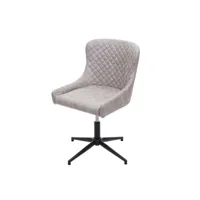 chaise de bureau hwc-h79, fauteuil, pivotant, réglable en hauteur, métal, vintage, ~ tissu, textile gris