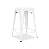 tabouret de bar - design industriel - acier mat - 60cm - nouvelle édition - stylix blanc