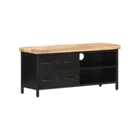 meuble tv, banc tv, meuble de rangement 90x30x41 cm bois de manguier brut meuble pro lww63160
