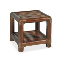 table de nuit chevet commode armoire meuble chambre 40 x 40 x 40 cm bambou marron foncé helloshop26 1402044