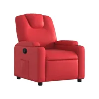 fauteuil inclinable, fauteuil de relaxation, chaise de salon rouge similicuir fvbb10343 meuble pro
