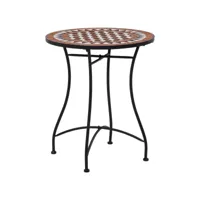 3 pcs ensemble table + 2 tabourets de bar de jardin，salon de jardin mosaïque carreau céramique terre cuite pewv47611 meuble pro