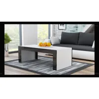 grande table basse spider blanc mat avec bordures noir laquées