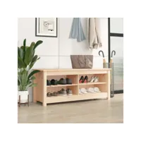 meuble à chaussures banc à chaussures  meuble d'entrée 110x38x45,5 cm bois de pin massif meuble pro frco48089