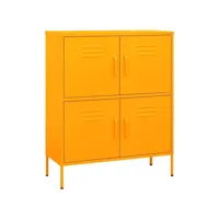 armoire de rangement jaune moutarde 80x35x101,5 acier 3
