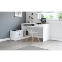 bureau hofis avec une commode - 150 cm - blanc - style moderne hofis