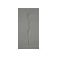 armoire de rangement lingère 4 portes largeur 100 cm coloris gris graphite mat 20100889182